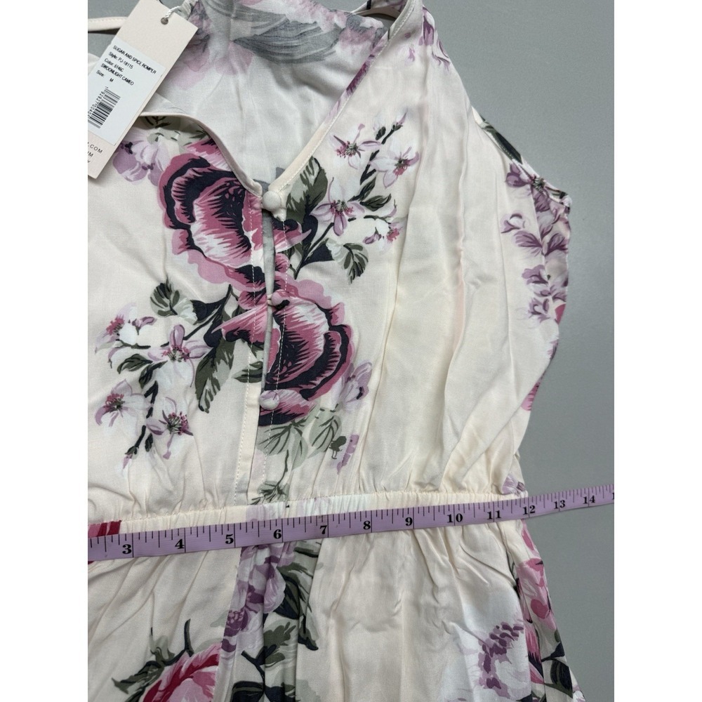 Yumi Kim Sugar & Spice Floral Pajama Romper Swoon Light Cameo Pink Sz M NWT - Picture 10 of 14